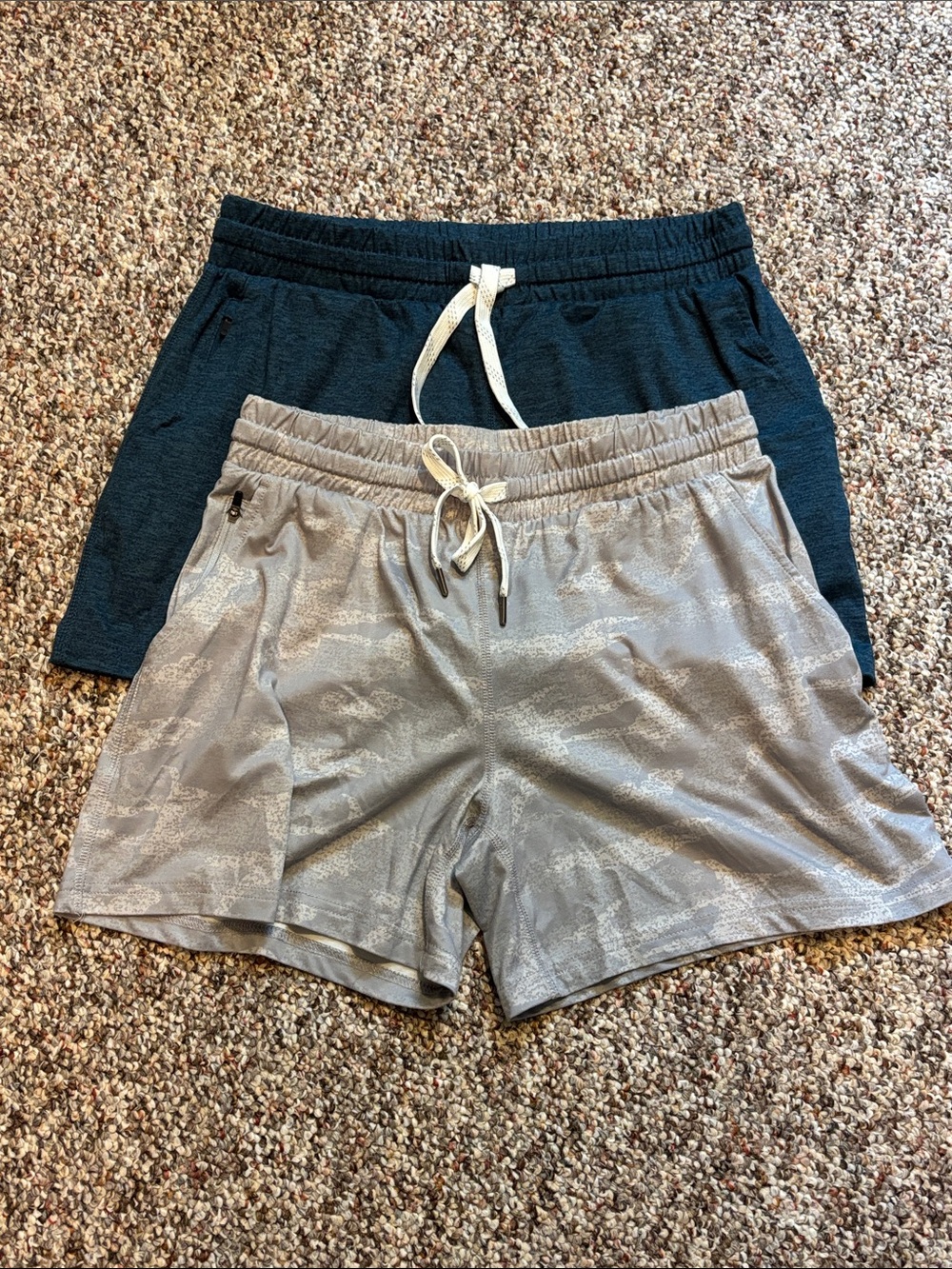 Women's Athletic Drawstring Shorts — navy and Light Gray